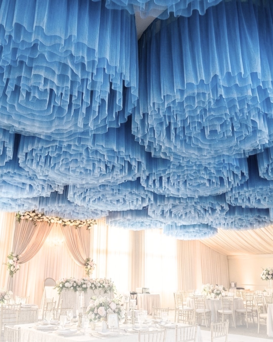 Ceiling decor event fabric
